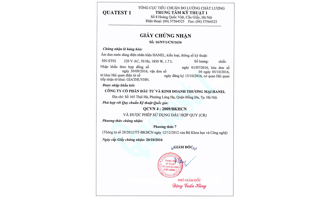 Chứng Nhận Hợp Quy Bình Nước Nóng Nhanh Nhất