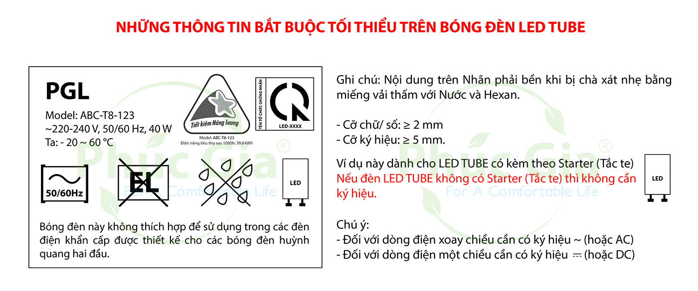 Nhãn đèn LED tube