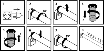 các bước tháo lắp đèn LED tube