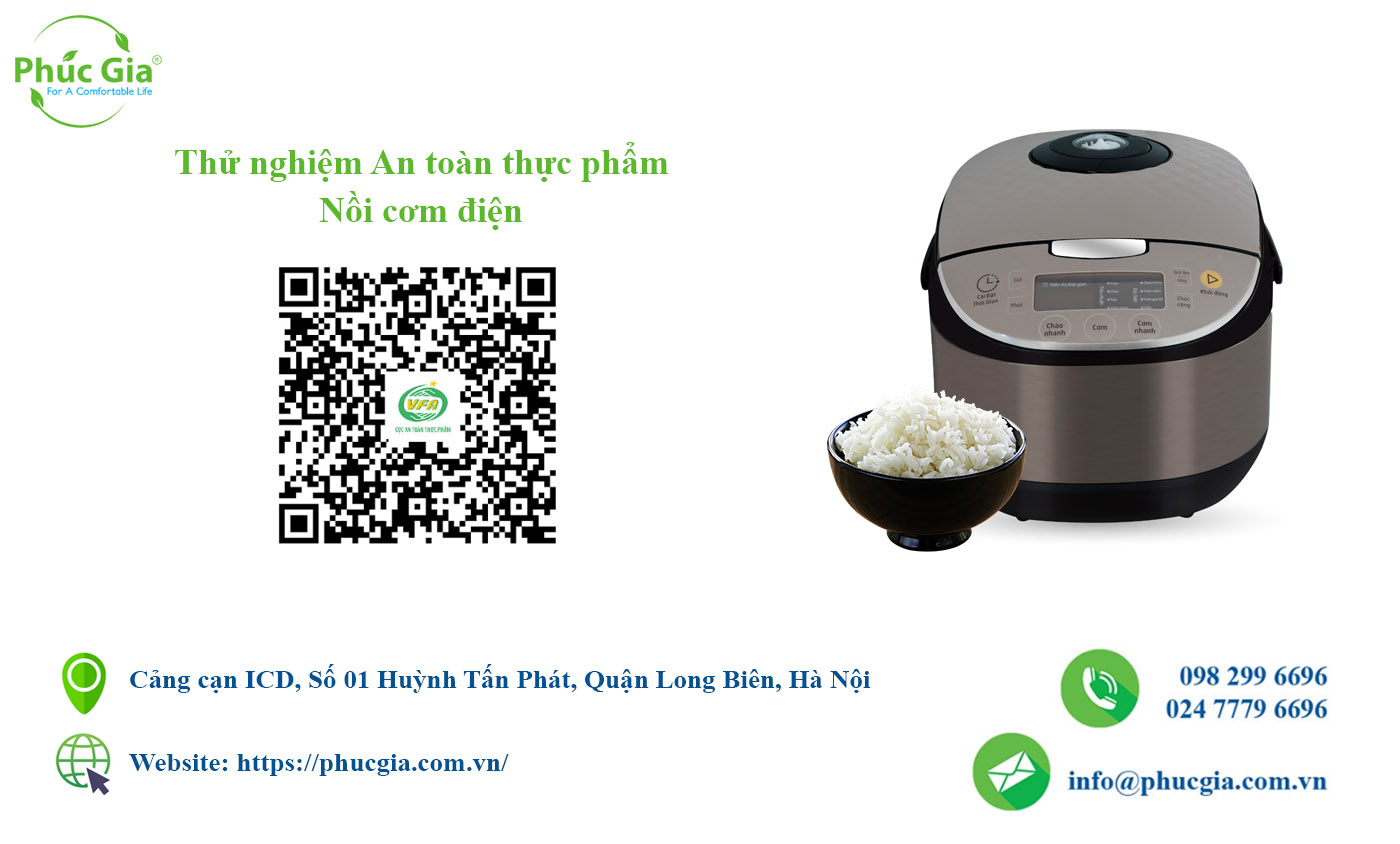 Hướng Dẫn Công Bố/Thử Nghiệm An Toàn Thực Phẩm Cho Nồi Cơm Điện