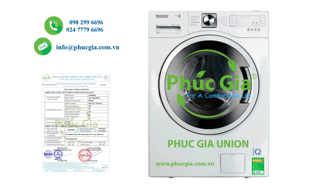 Kết quả thử nghiệm HSNL Máy giặt
