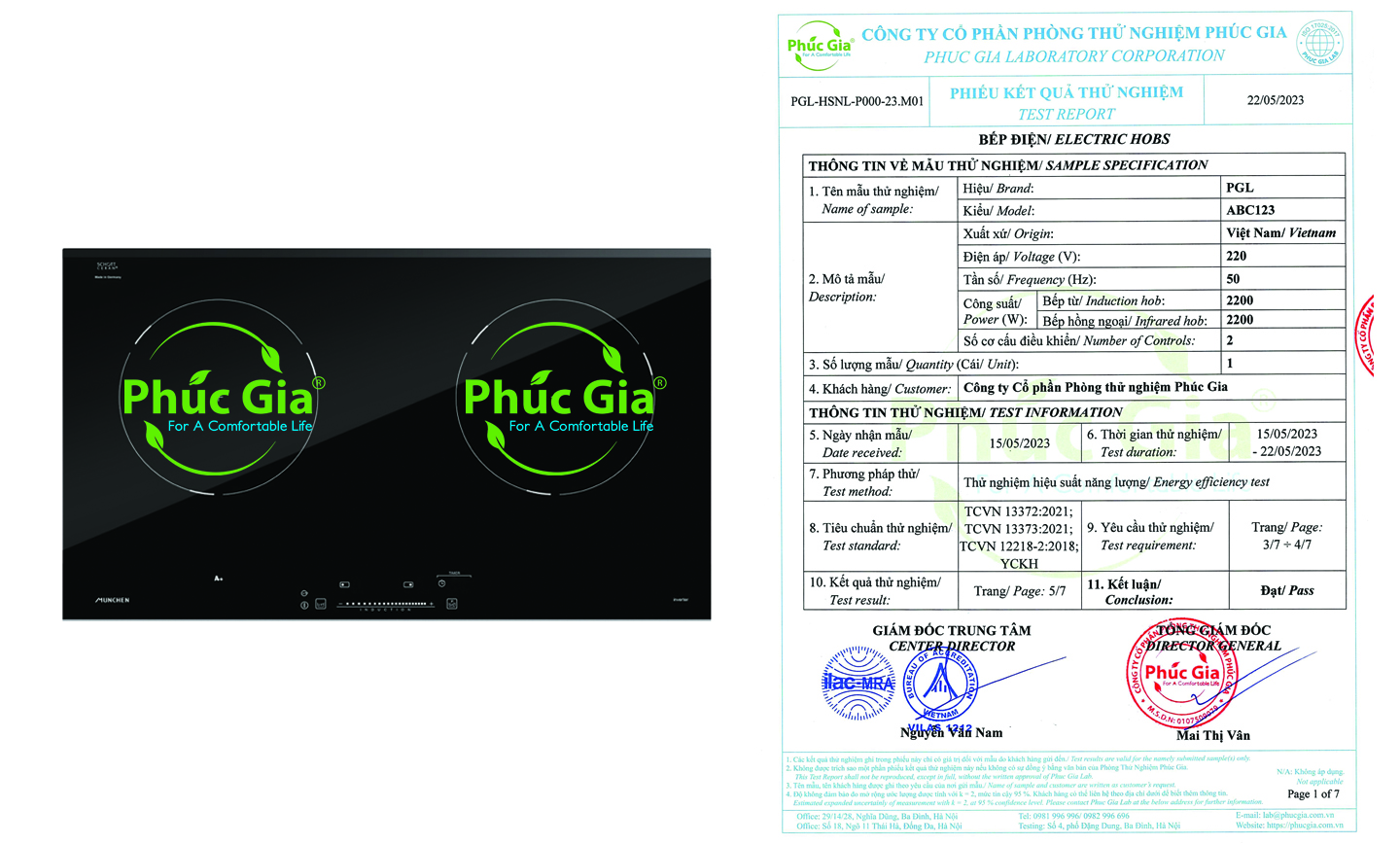 Kết Quả Thử Nghiệm Hiệu Suất Năng Lượng Bếp Từ/ Bếp Hồng Ngoại