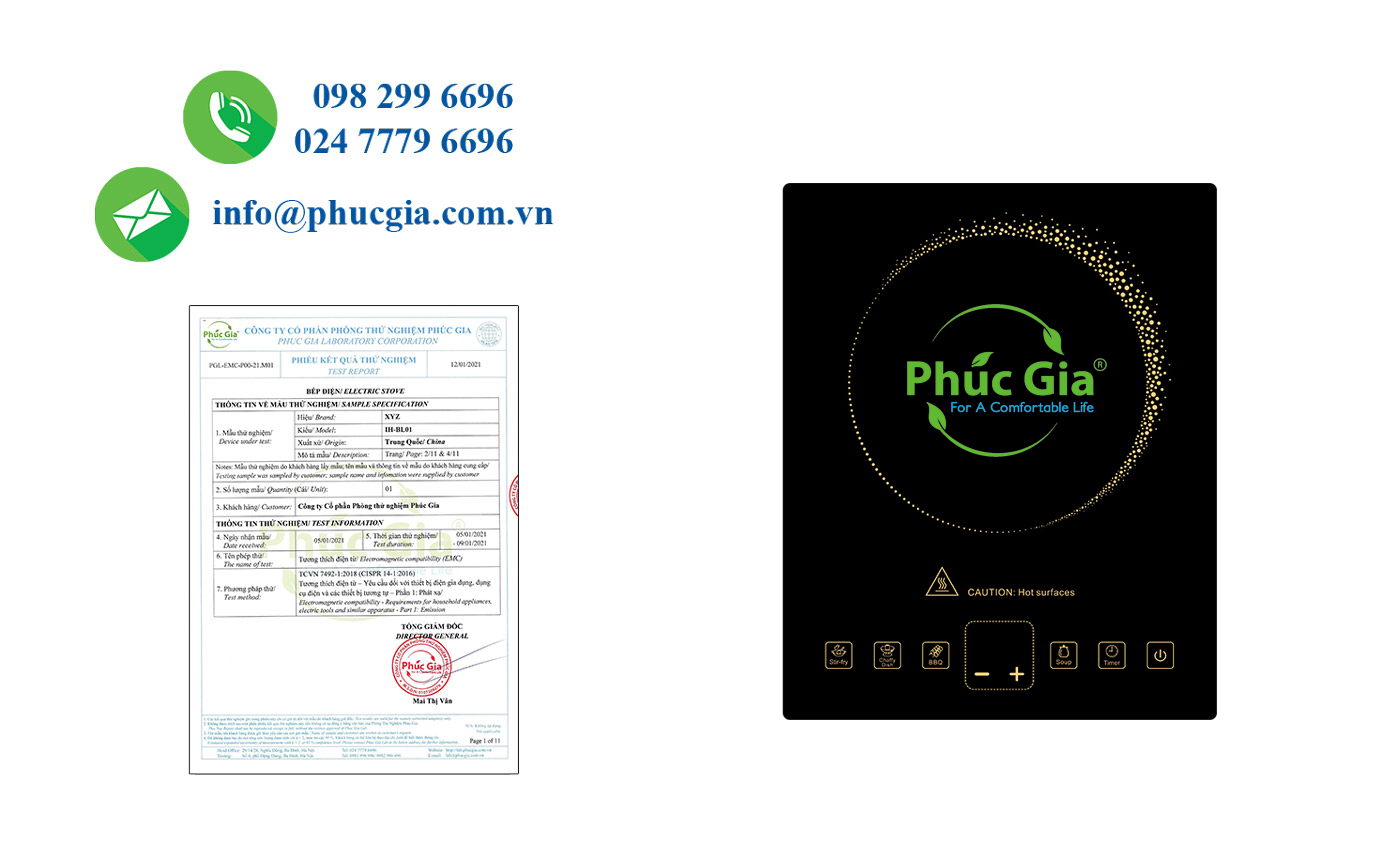 Kết Quả Thử Nghiệm Tương Thích Điện Từ (EMC) Cho Bếp Điện – QCVN 09:2012/BKHCN