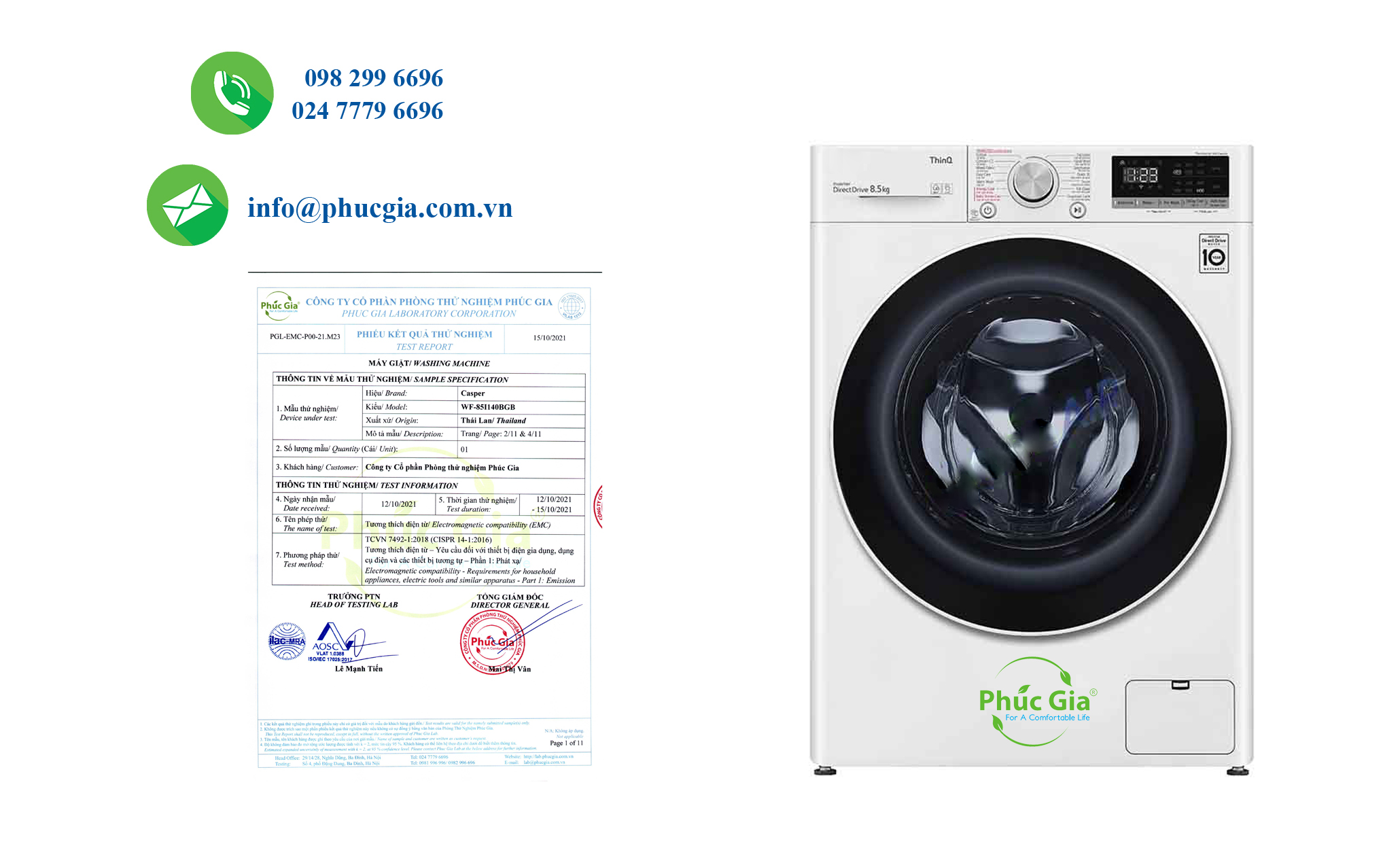 Kết Quả Thử Nghiệm Tương Thích Điện Từ (EMC) Cho Máy Giặt – QCVN 09:2012/BKHCN