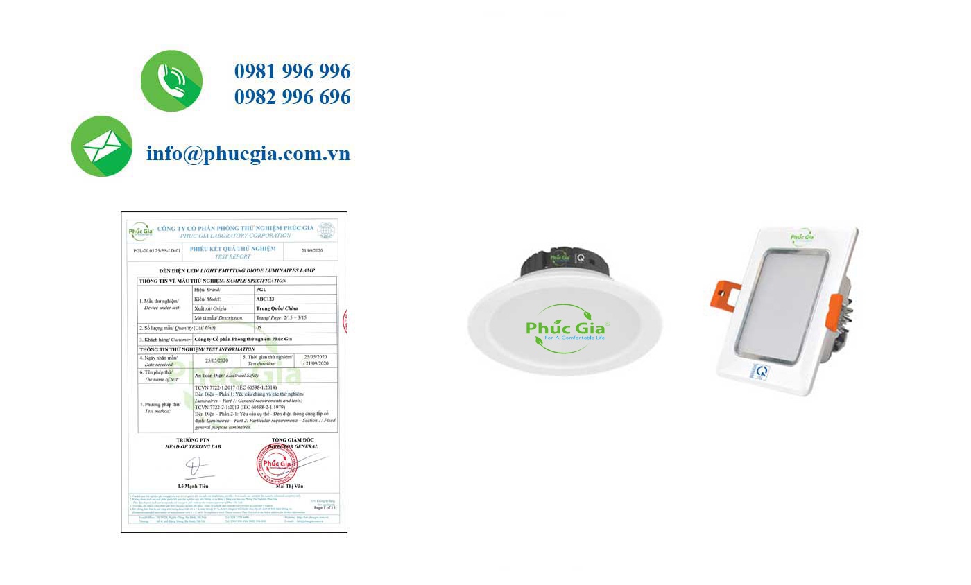 Kết Quả Thử Nghiệm An Toàn Điện (ES) Đèn LED Cố Định Lắp Chìm – QCVN 19:2019/BKHCN