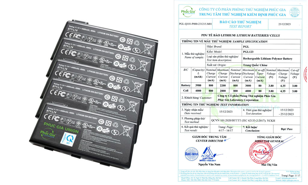 Kết Quả Thử Nghiệm Pin Lithium – QCVN 101:2020/BTTTT