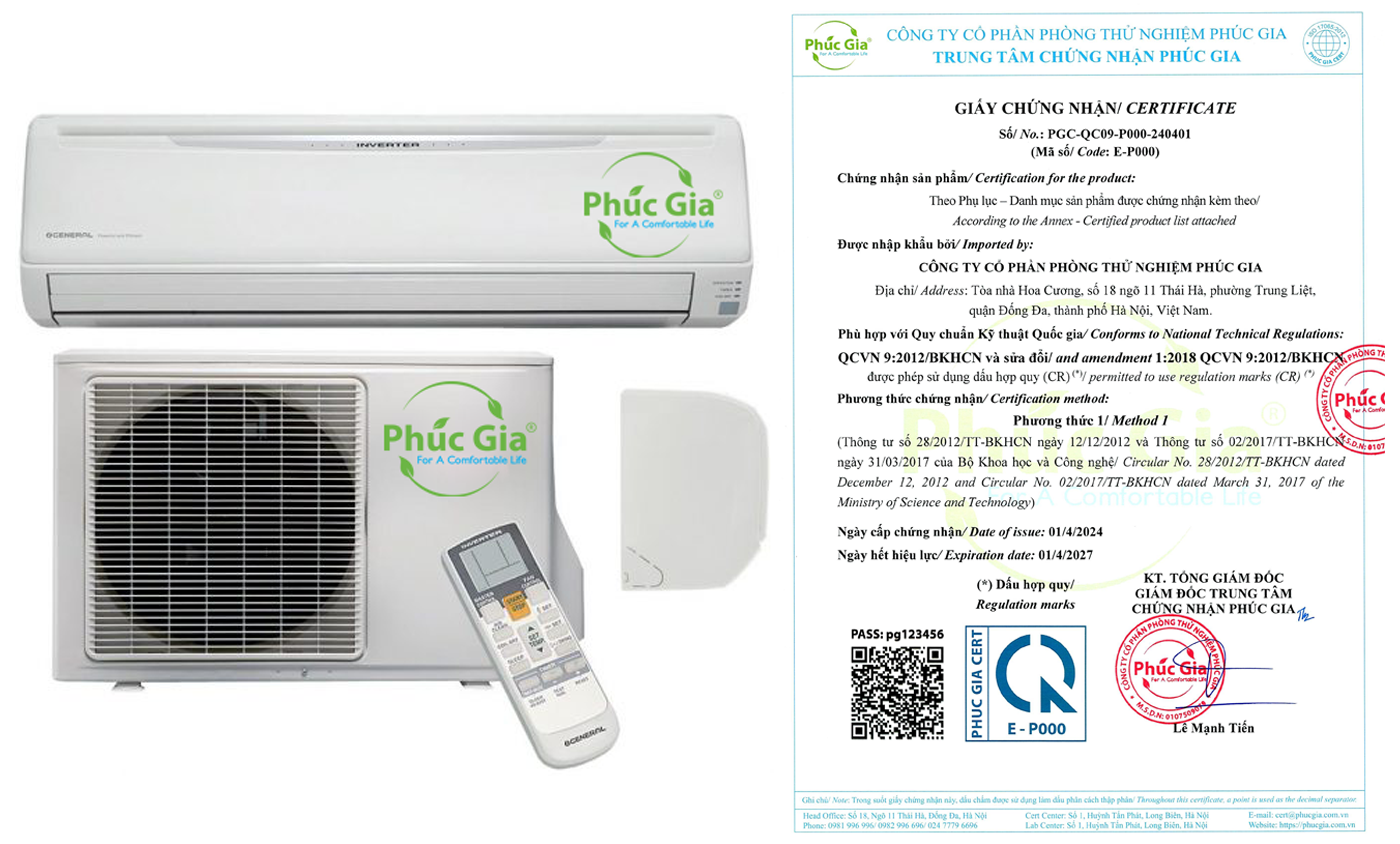 Giấy Chứng Nhận Sản Phẩm Điều Hòa Không Khí Theo QCVN 09:2012/BKHCN