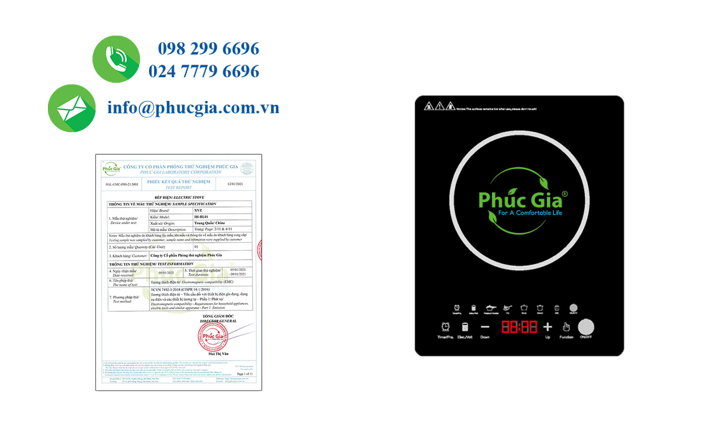 Kết Quả Thử Nghiệm Tương Thích Điện Từ (EMC) Cho Bếp Điện Từ – QCVN 09:2012/BKHCN