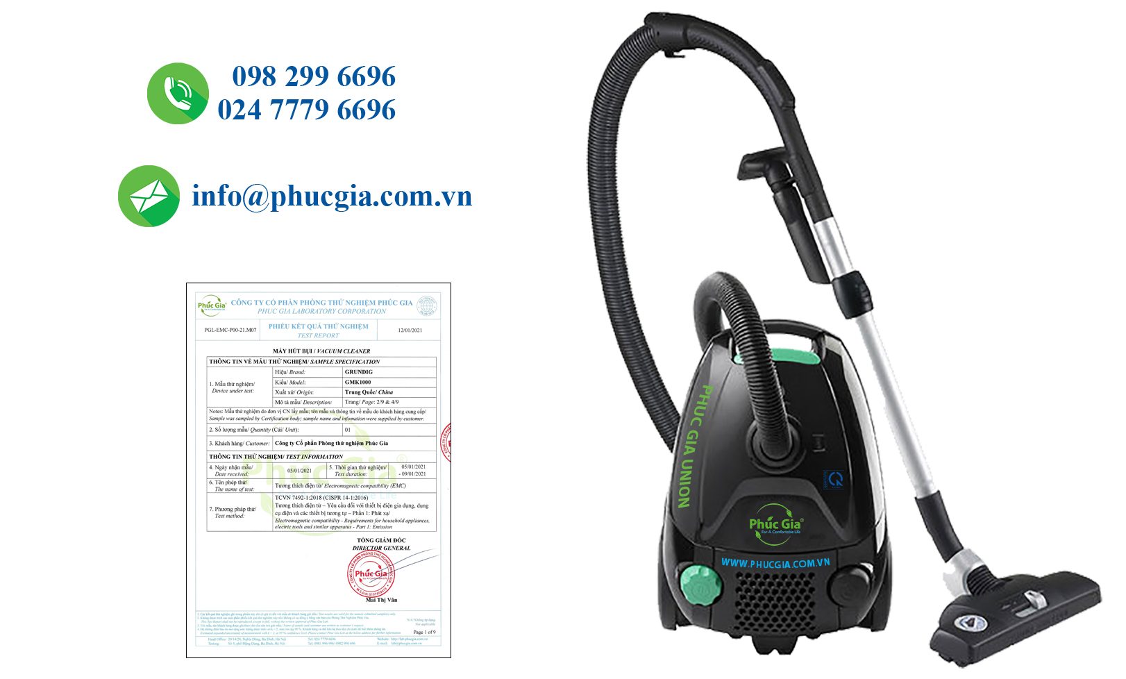 Kết Quả Thử Nghiệm Tương Thích Điện Từ (EMC) Cho Máy Hút Bụi – QCVN 09:2012/BKHCN