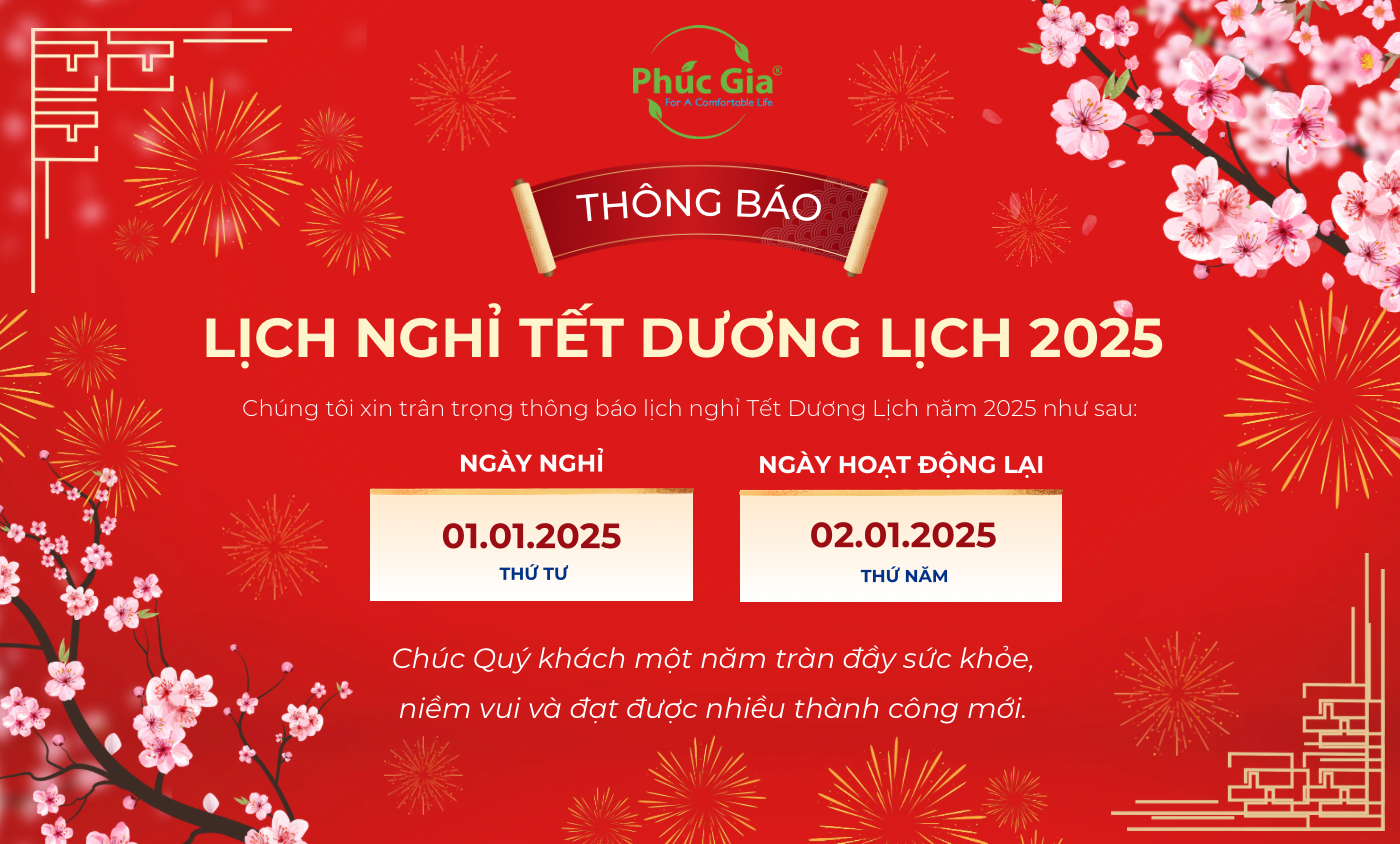 Phúc Gia Thông Báo Lịch Nghỉ Tết Dương Lịch 2025