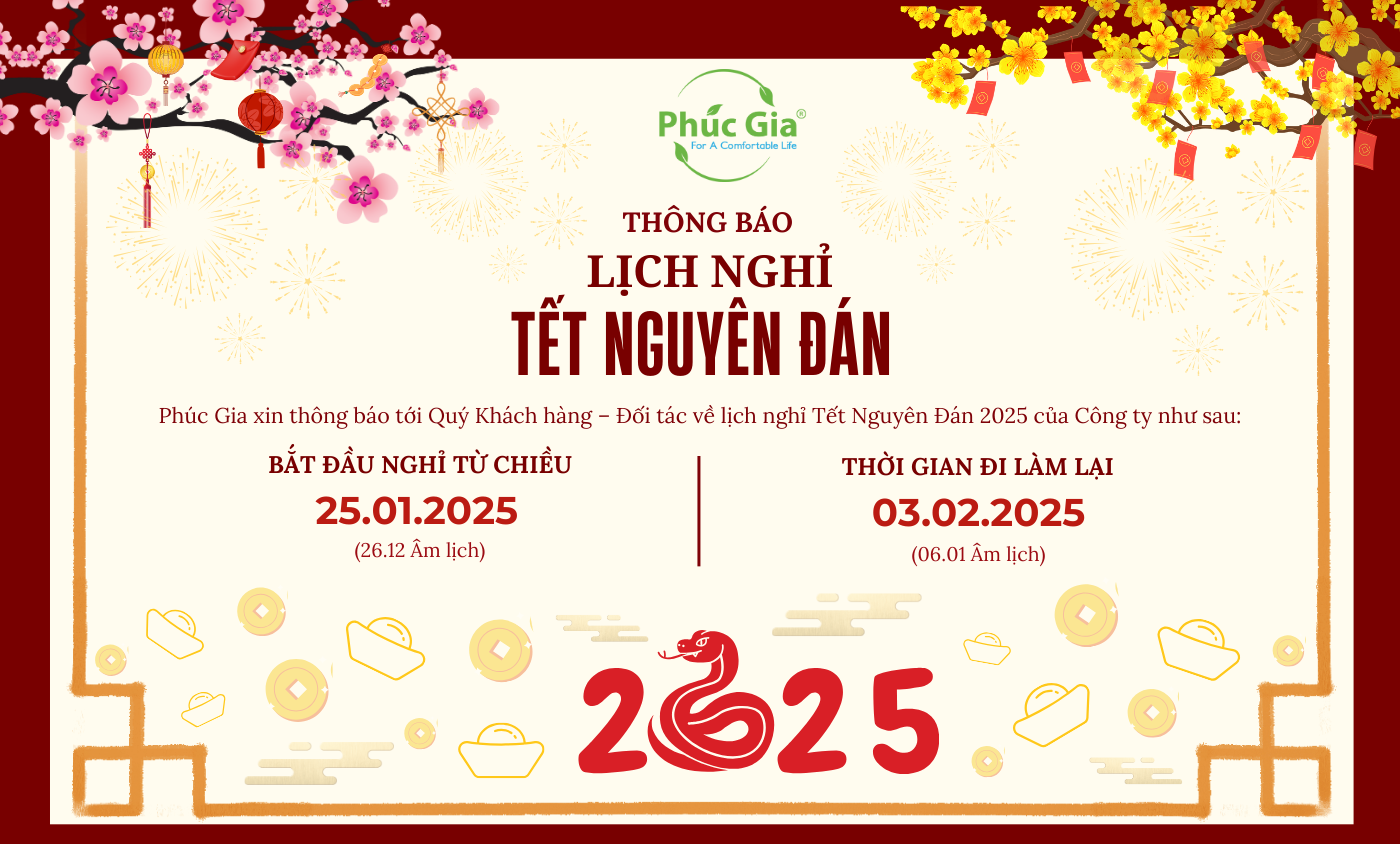 Phúc Gia® Thông Báo Lịch Nghỉ Tết Nguyên Đán 2025