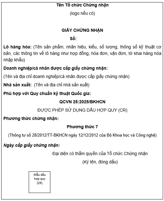 Phụ lục F QCVN 25:2025/BKHCN 